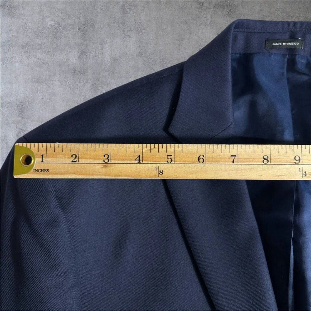JOSEPH ABBOUD Men’s 42R Navy Blazer Sport Coat 2 Button Jacket 100% Wool Suits